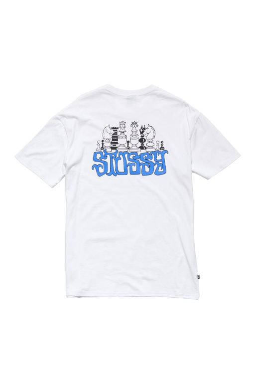 Stussy Mens Chess SS T Shirt White - OWJDE2856